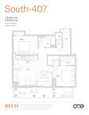 South- 407 Floor Plan South- 407 Floor Plan at BLVD Beltline, Calgary